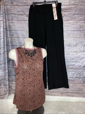 I Believe Women’s Black Wide-Leg Pull On Dress Pants